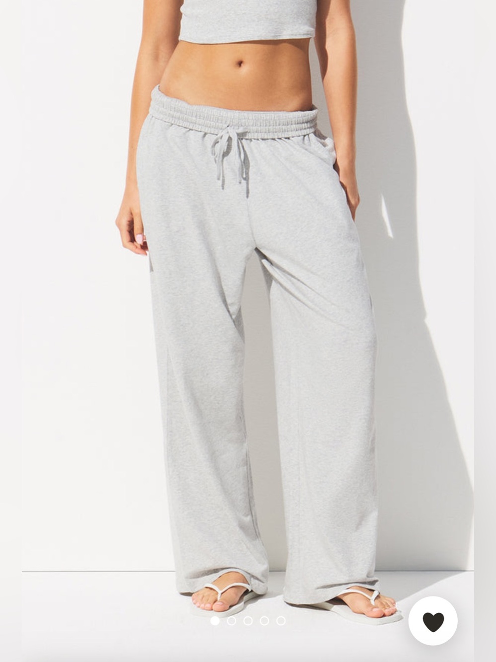 SKIMS Wide Leg Cotton Jersey Pants